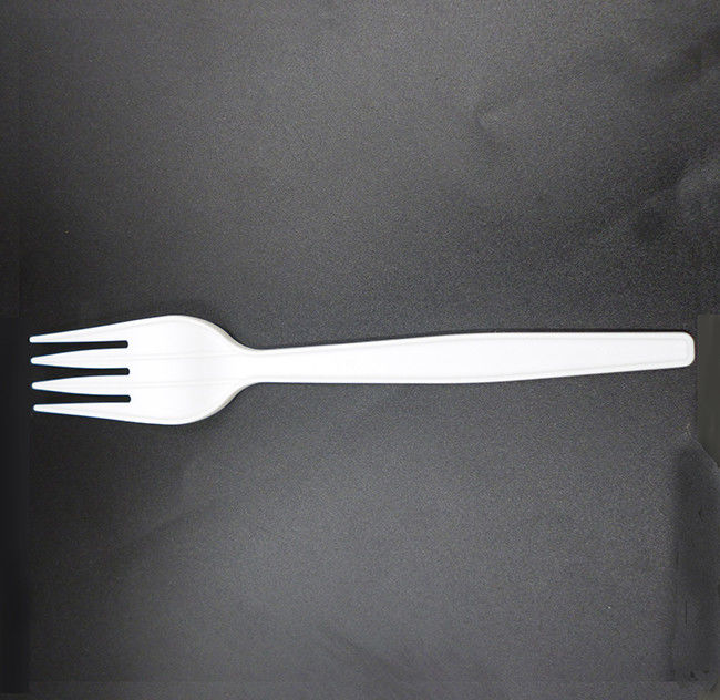 Fourchette en plastique blanche biodégradable 3.7g de PLA de restaurants aucune pollution