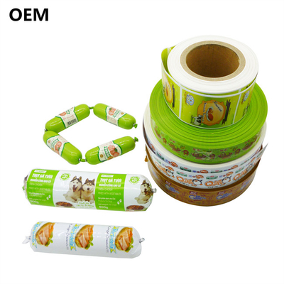 Enveloppes en plastique multicouches de différentes couleurs Flexographie Impression de saucisses Enveloppes pour saucisses à viande