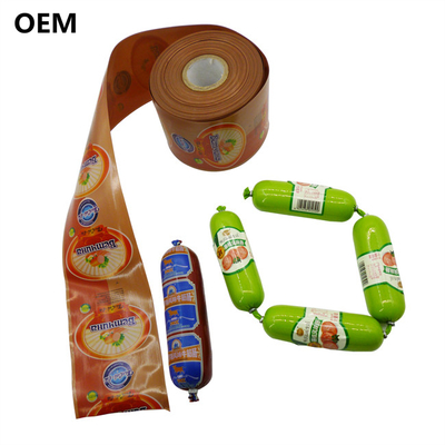 Essai gratuit de coupe à haute barrière Flexographie Impression de logo Imprimé Polyamide Sausage Enveloppe pour saucisses