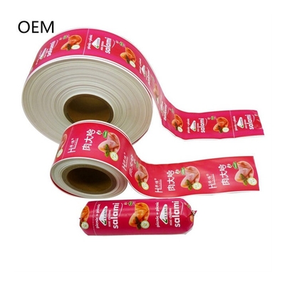 Enveloppes de saucisses en plastique Sausage de qualité alimentaire Emballage de saucisses Enveloppes de saucisses Flexographie personnalisée Impression Logo de marque