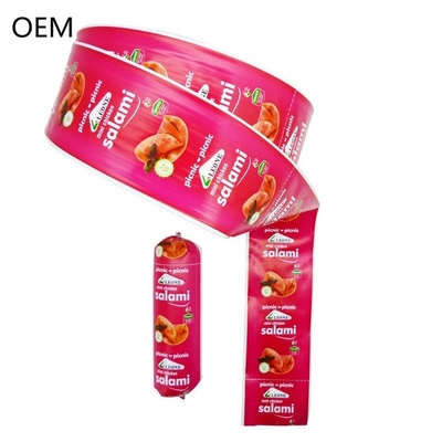 Enveloppes de saucisses en plastique Sausage de qualité alimentaire Emballage de saucisses Enveloppes de saucisses Flexographie personnalisée Impression Logo de marque