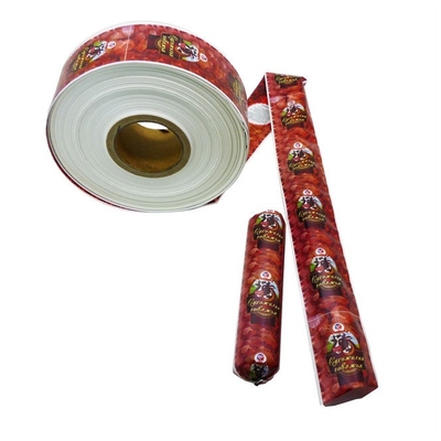 Facile à éplucher Sausage de viande Enveloppe de boîtier personnalisée en boîtier de boîtier artificiel de qualité alimentaire Flexographie Logo d'impression