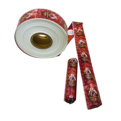 Facile à éplucher Sausage de viande Enveloppe de boîtier personnalisée en boîtier de boîtier artificiel de qualité alimentaire Flexographie Logo d'impression