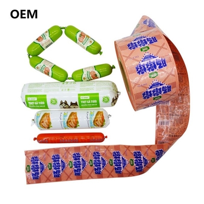 Enveloppe de saucisse en gros Différentes couleurs Grandes tailles Flexographie Impression en plastique Enveloppe de saucisse artificielle