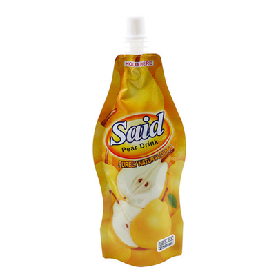 Matériau d'emballage de jus alimentaire Sac en plastique auto-portant avec buse en plastique