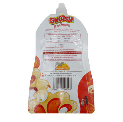 Sac d'emballage liquide Sac en plastique autoportant Impression personnalisée avec buse d'aspiration en plastique