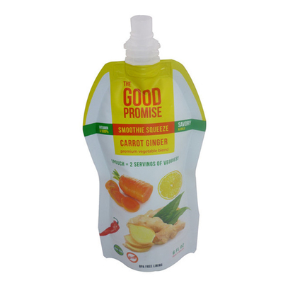 OEM prix bas en gros jus liquide sacs de nourriture debout avec sacs de bouche en plastique debout