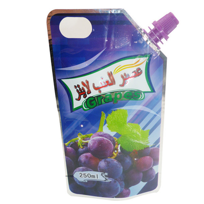 Sac d'emballage auto-supportant de jus d'eau de mer en plastique bouche emballage en plastique logo de marque sur mesure