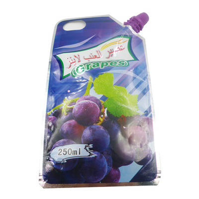 Sac d'emballage auto-supportant de jus d'eau de mer en plastique bouche emballage en plastique logo de marque sur mesure