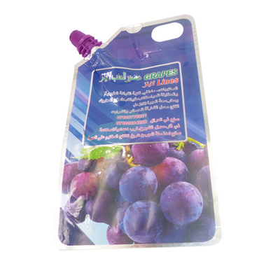 Sac d'emballage auto-supportant de jus d'eau de mer en plastique bouche emballage en plastique logo de marque sur mesure