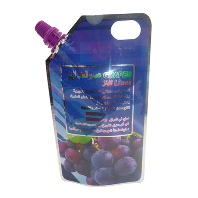 Sac d'emballage auto-supportant de jus d'eau de mer en plastique bouche emballage en plastique logo de marque sur mesure