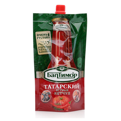 Sac à épices Ketchup Sac autoportant Buse d'aspiration en plastique Marque d'impression flexographie sur mesure