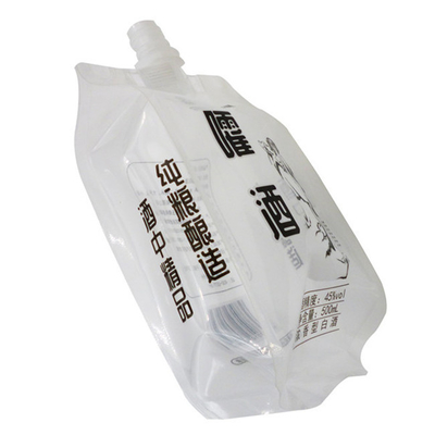 Sacs d'emballage auto-supportant à faible coût à gel liquide, buse d'aspiration en plastique, impression numérique, logo sur mesure