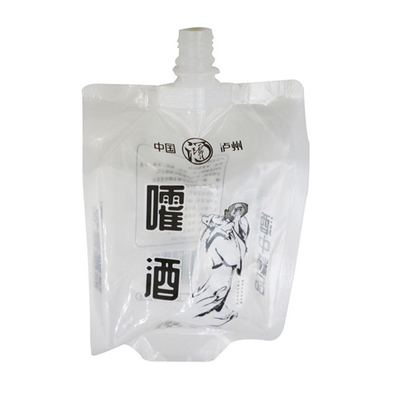 Sacs d'emballage auto-supportant à faible coût à gel liquide, buse d'aspiration en plastique, impression numérique, logo sur mesure