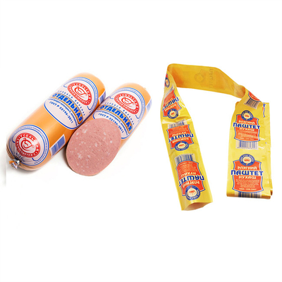 Enveloppe de saucisse imprimée par flexographie vivante en plastique fumé perméable