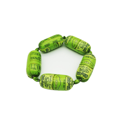 Impression personnalisée du logo OEM Sausage Matériaux d'emballage Couleur verte Sausage Enveloppe en plastique