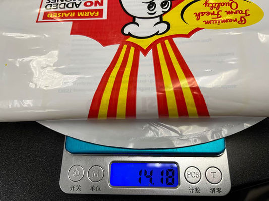 Logo personnalisé en gros de couleur blanche imprimant des sacs de poulet congelés