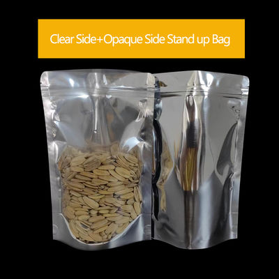 Sacs sous vide en aluminium transparents d'un côté et de l'autre côté opaques pour l'emballage alimentaire