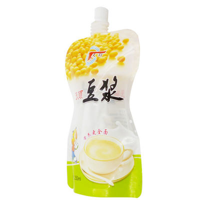 le lait de soja 250ml Doypack tiennent la poche avec l'OEM de bec a imprimé
