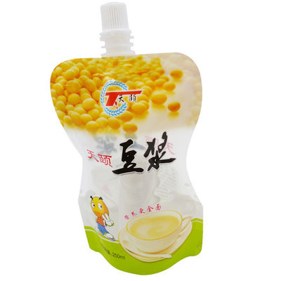 le lait de soja 250ml Doypack tiennent la poche avec l'OEM de bec a imprimé