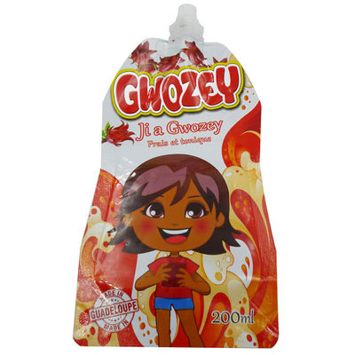 Kingred Logo Imprimé de qualité alimentaire 250 ml Stand Up Juice Spout Pouch Bag Manufacturer