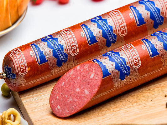 Calibre en plastique Logo Printing des boyaux à saucisse de hauts CHLORURES DE POLYVINYLIDÈNE de rétrécissement 100mm