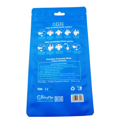 Sac d'emballage de poche de masque zip-lock thermoscellable de barrière d'impression faite sur commande de Kingred