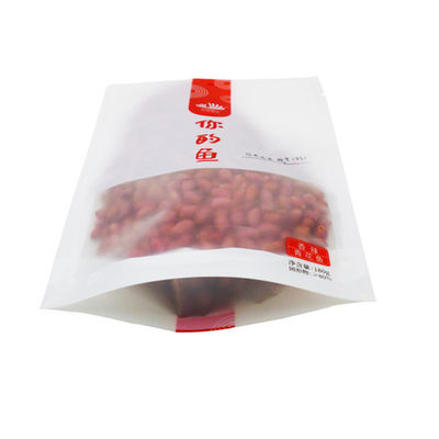 Kingred Biodégradable Stand Up Pouch Clear Window Sac d'emballage pour les collations de thé et de café