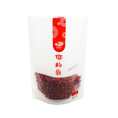 Kingred Biodégradable Stand Up Pouch Clear Window Sac d'emballage pour les collations de thé et de café