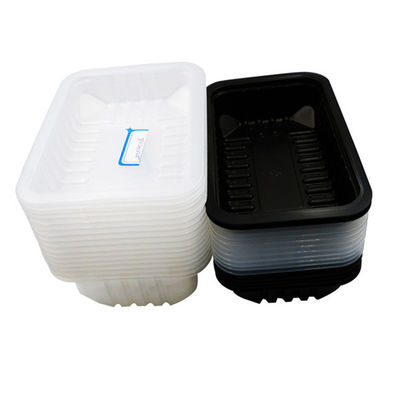 Profondeur jetable noire blanche des plateaux 100mm de nourriture d'anti brouillard pour des poissons de viande