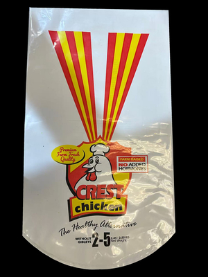 Sacs pour poulet congelé blancs 250mm x 400mm avec impression du logo