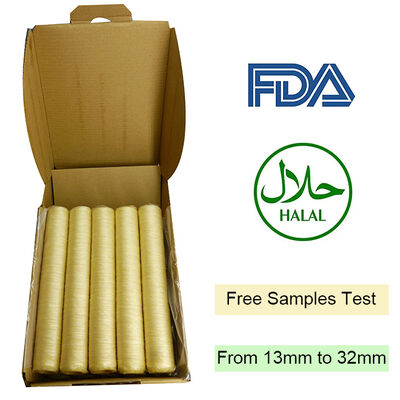 Boyaux de collagène certifiés FDA et HALAL avec une longueur de 15 mètres/brin et une perméabilité supérieure à la fumée pour saucisses fumées